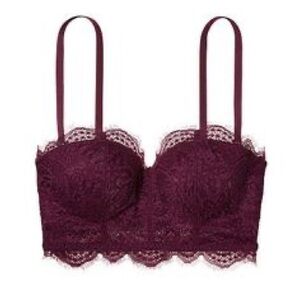 NWT❗️Victoria’s Secret PINK Burgundy Lace Bra Top